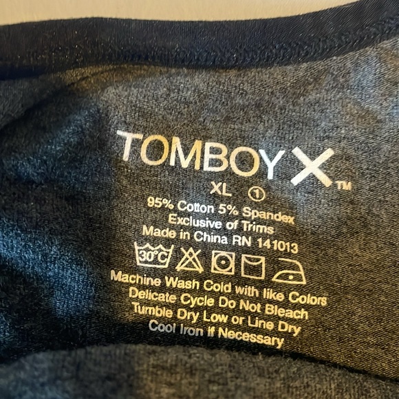 Pair of TomboyX sports bras, XL. 1 all black, 1 charcoal gray/black. Like new. - Picture 2 of 2